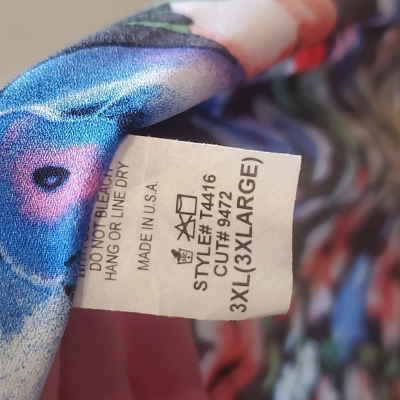 Frumos Black Floral Duster Kimono Plus 3XL - Picture 4 of 4